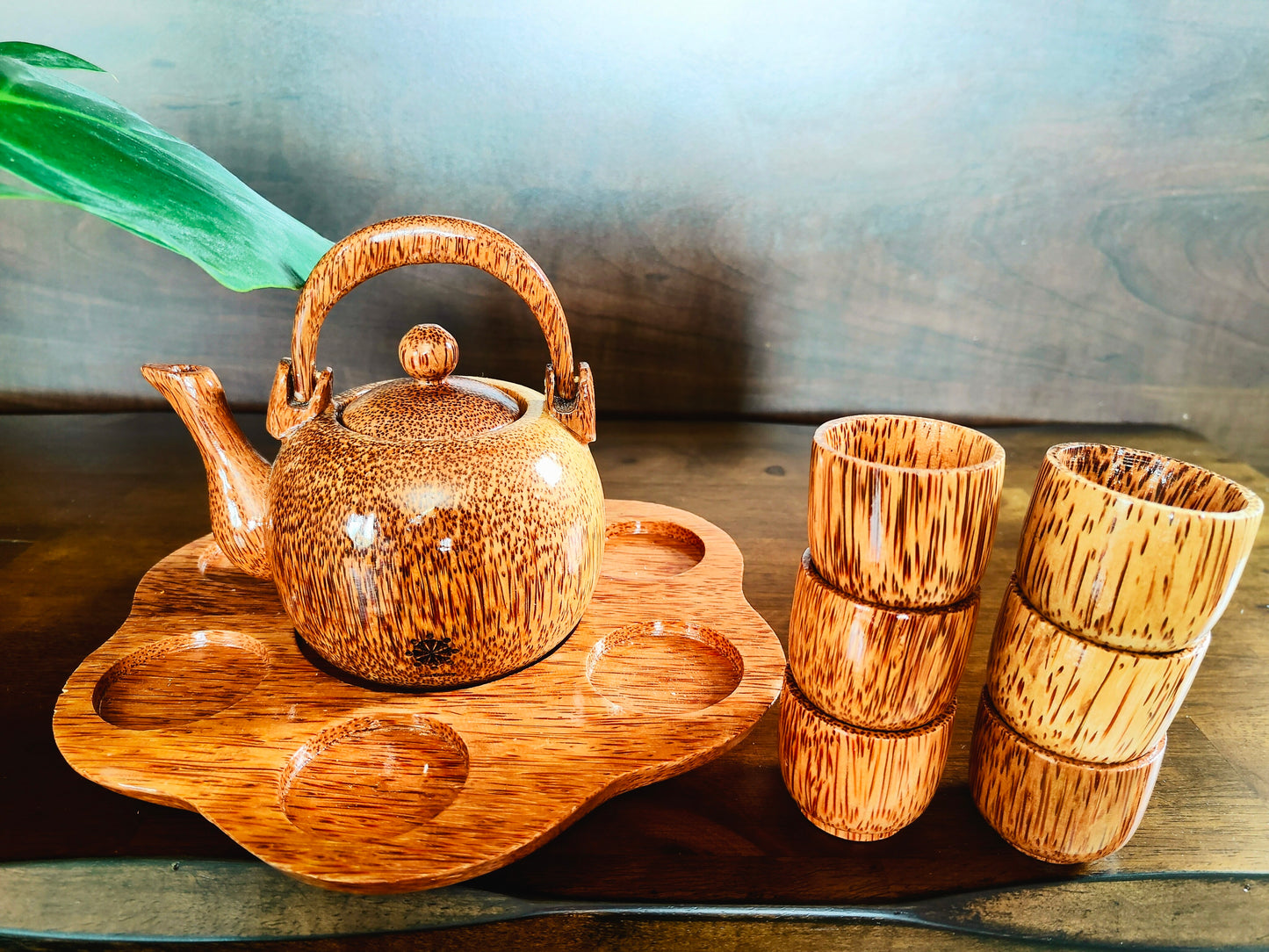Coconut Wooden Kettle Set (Mini Size)