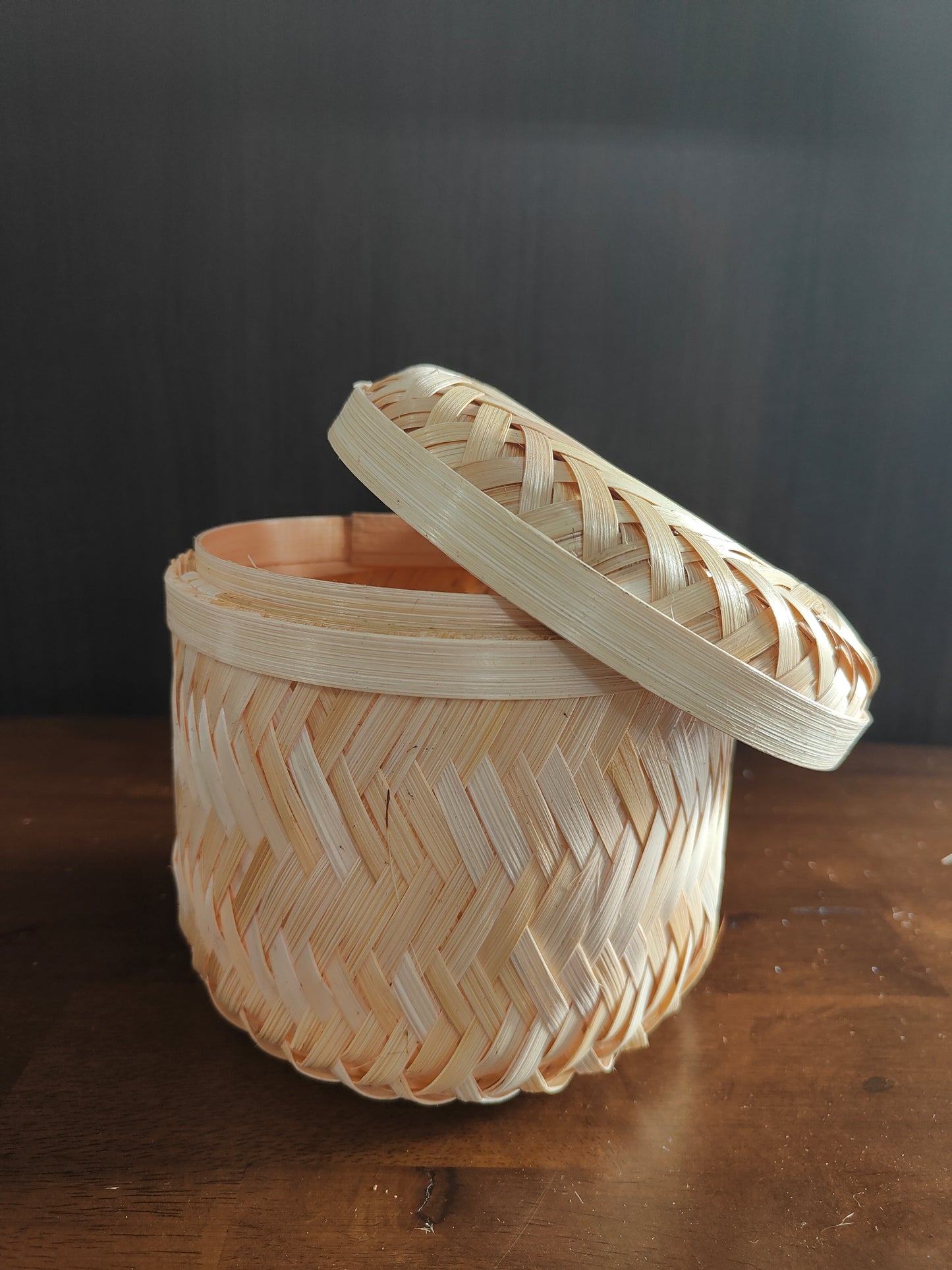 Handwoven Bamboo Basket with Lid