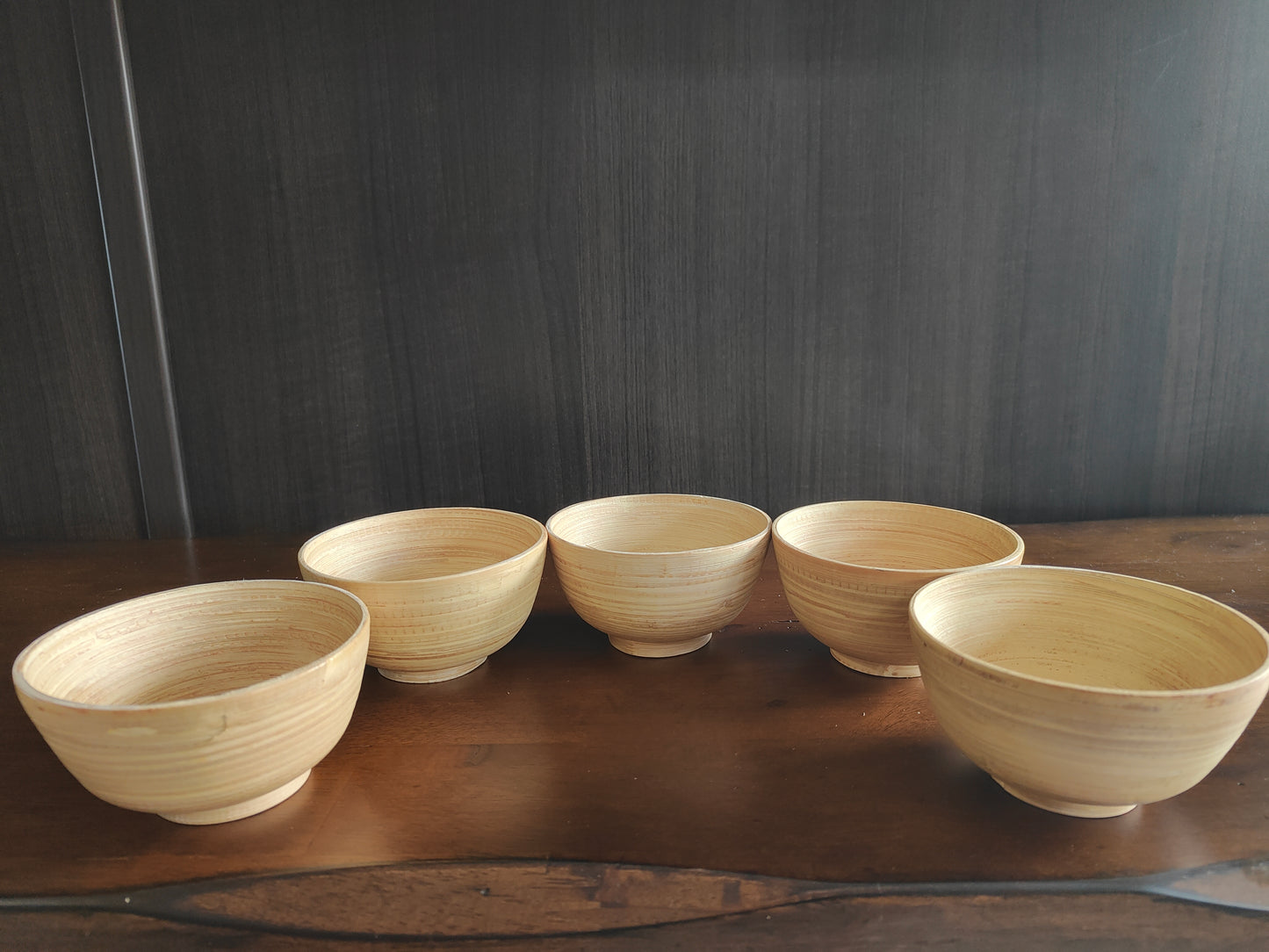 Handcrafted Bamboo Bowls – Set of 5
