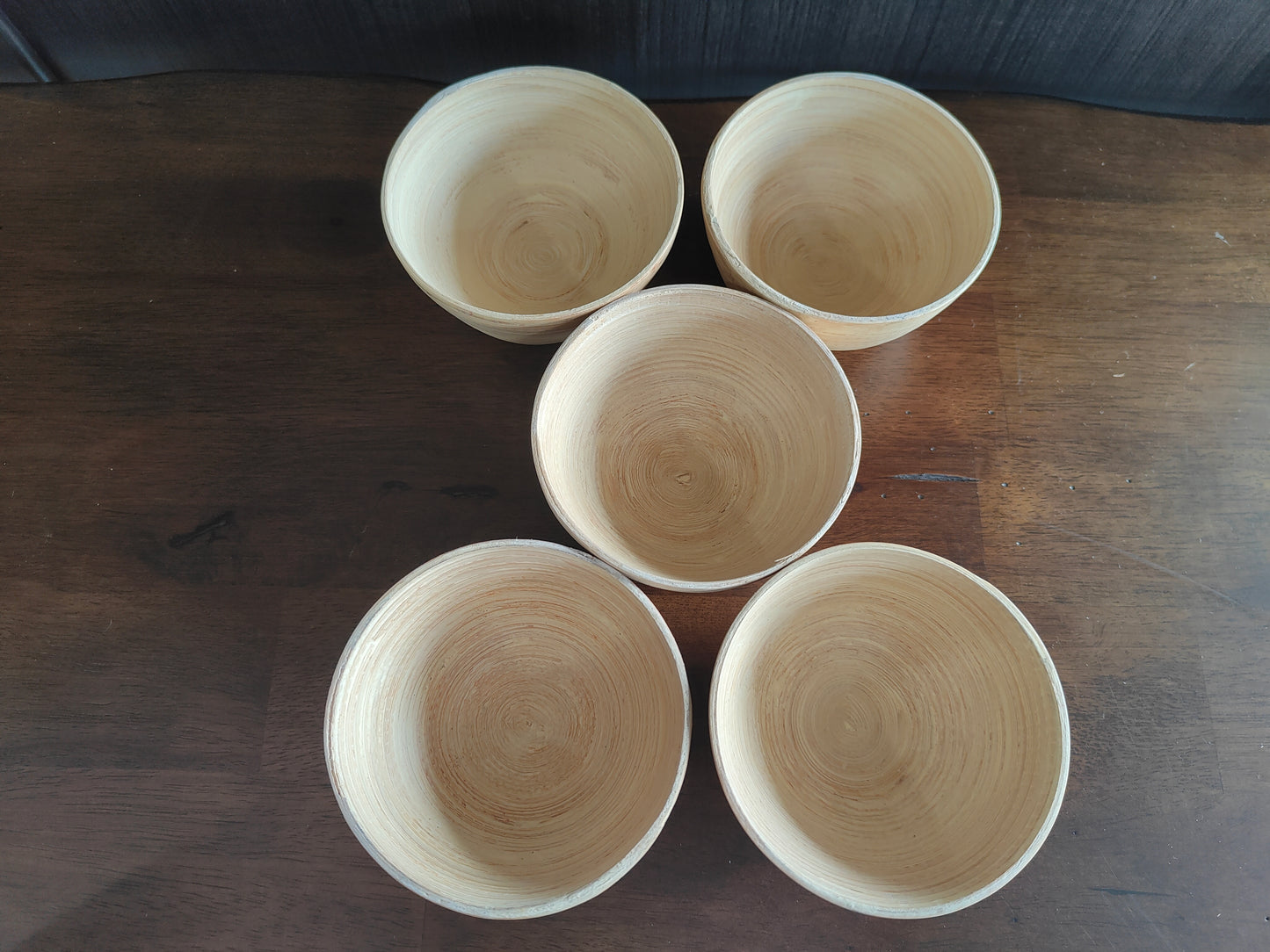 Handcrafted Bamboo Bowls – Set of 5