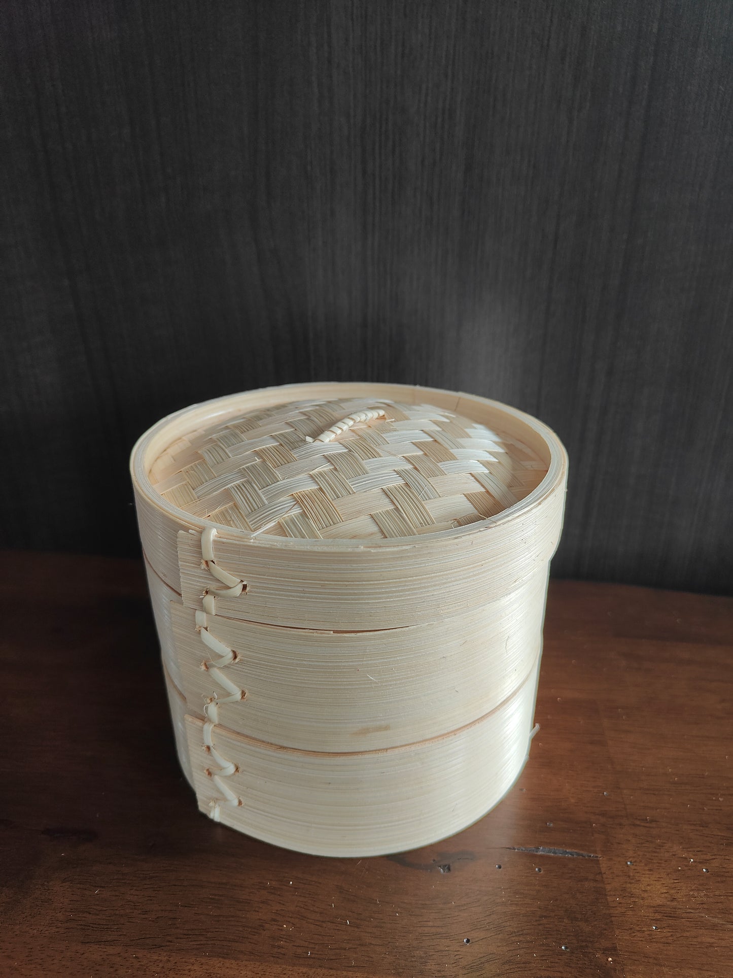 Handcrafted Bamboo Steamer – 2-Tier with Lid