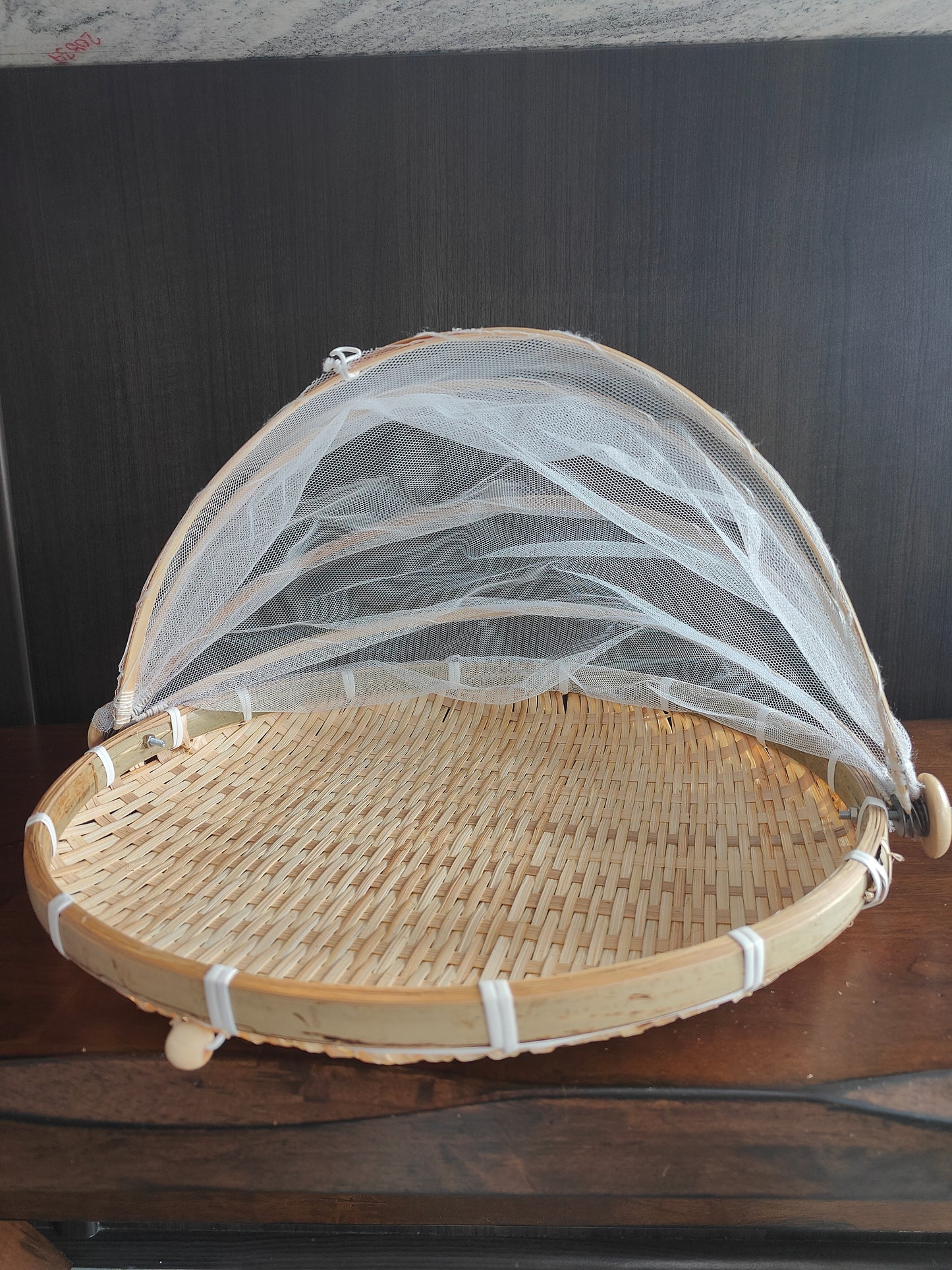 Handwoven Bamboo Food Cover Basket – Small Size