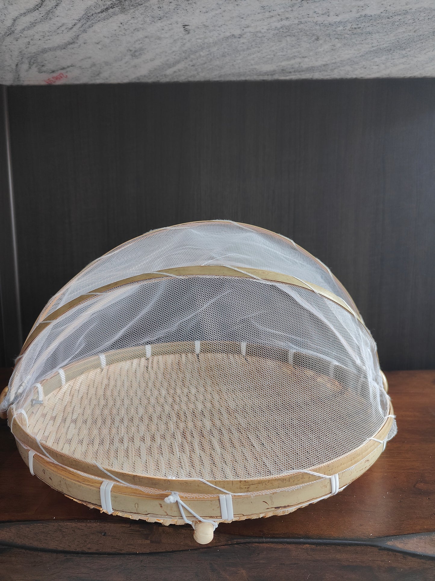 Handwoven Bamboo Food Cover Basket – Small Size