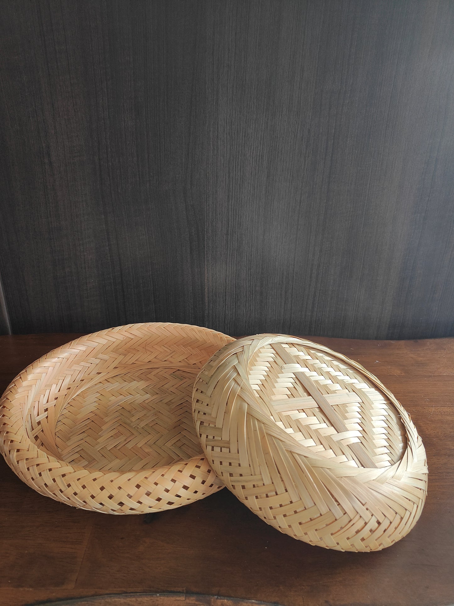Handwoven Bamboo Tray Set – Set of 2 Sizes