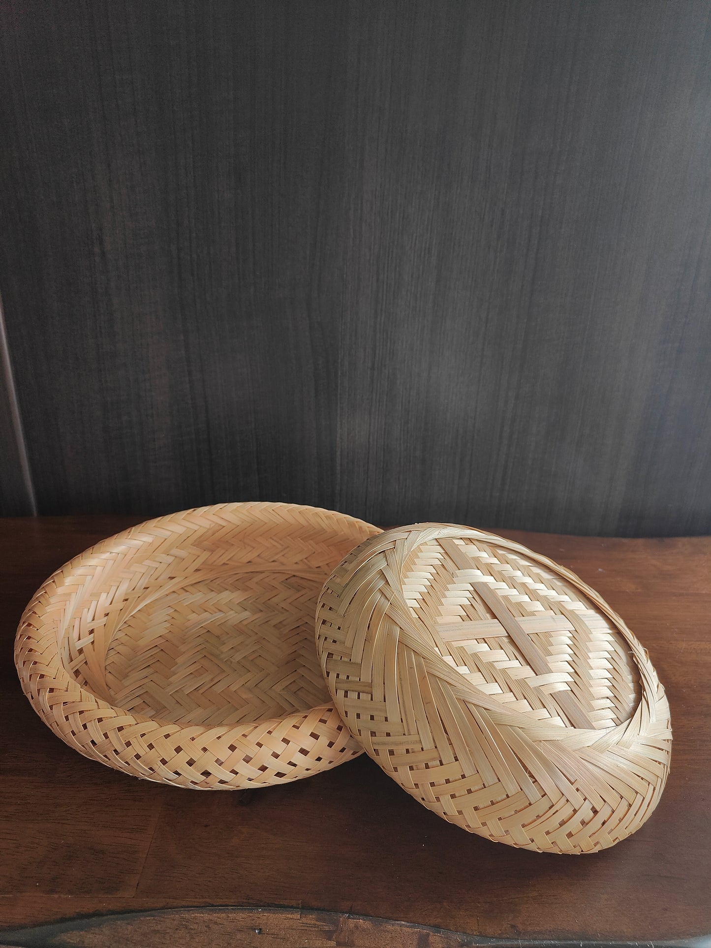 Handwoven Bamboo Tray Set – Set of 2 Sizes