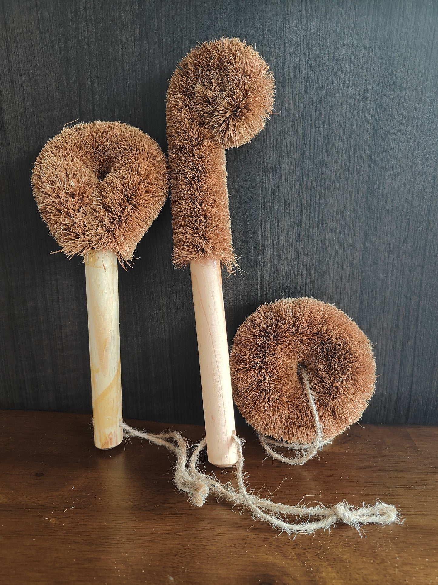 Natural Coconut Coir Brush Set – 3-Piece Eco Cleaning Kit