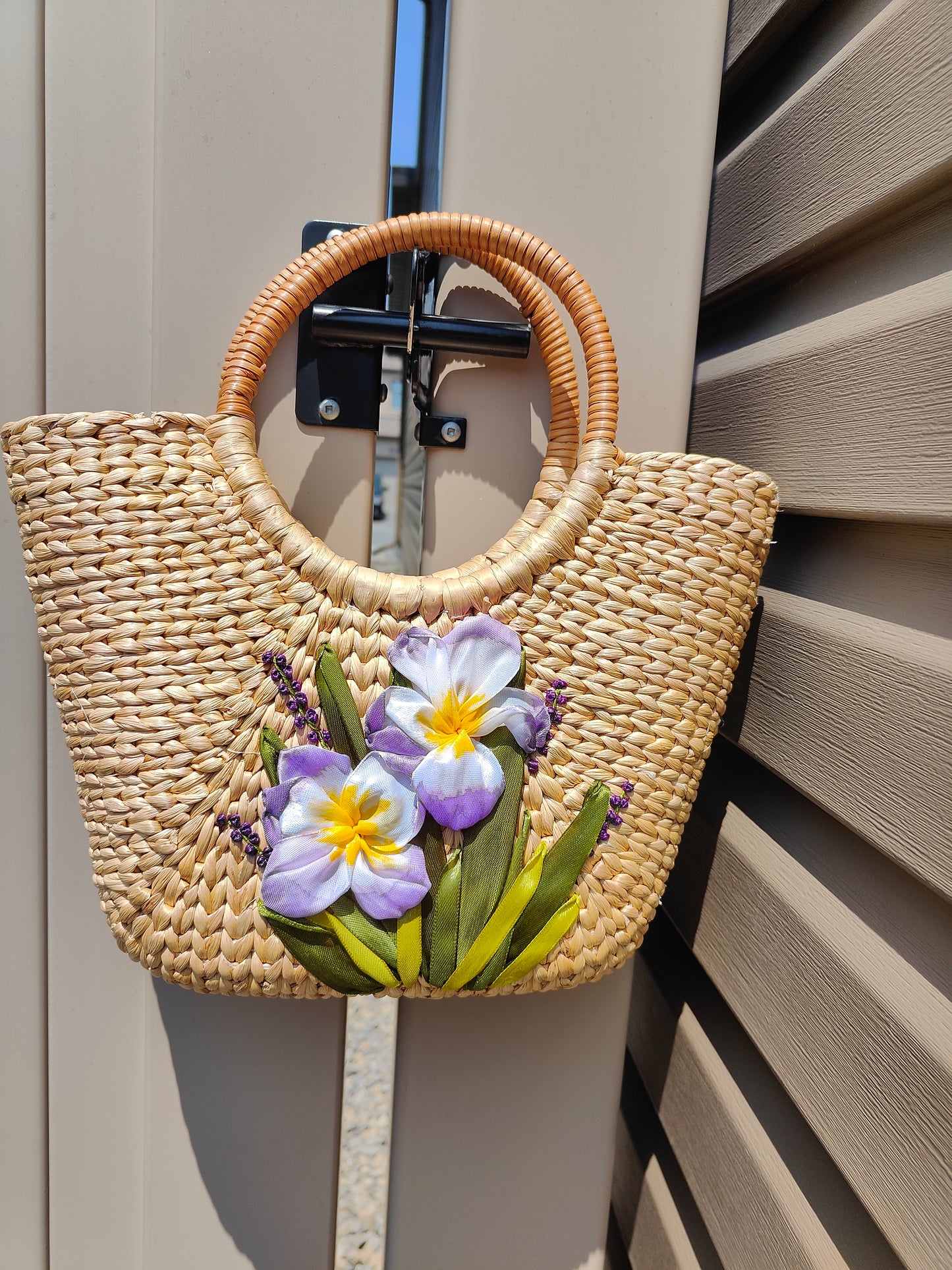 Lilac Bloom Water Hyacinth Sling Bag