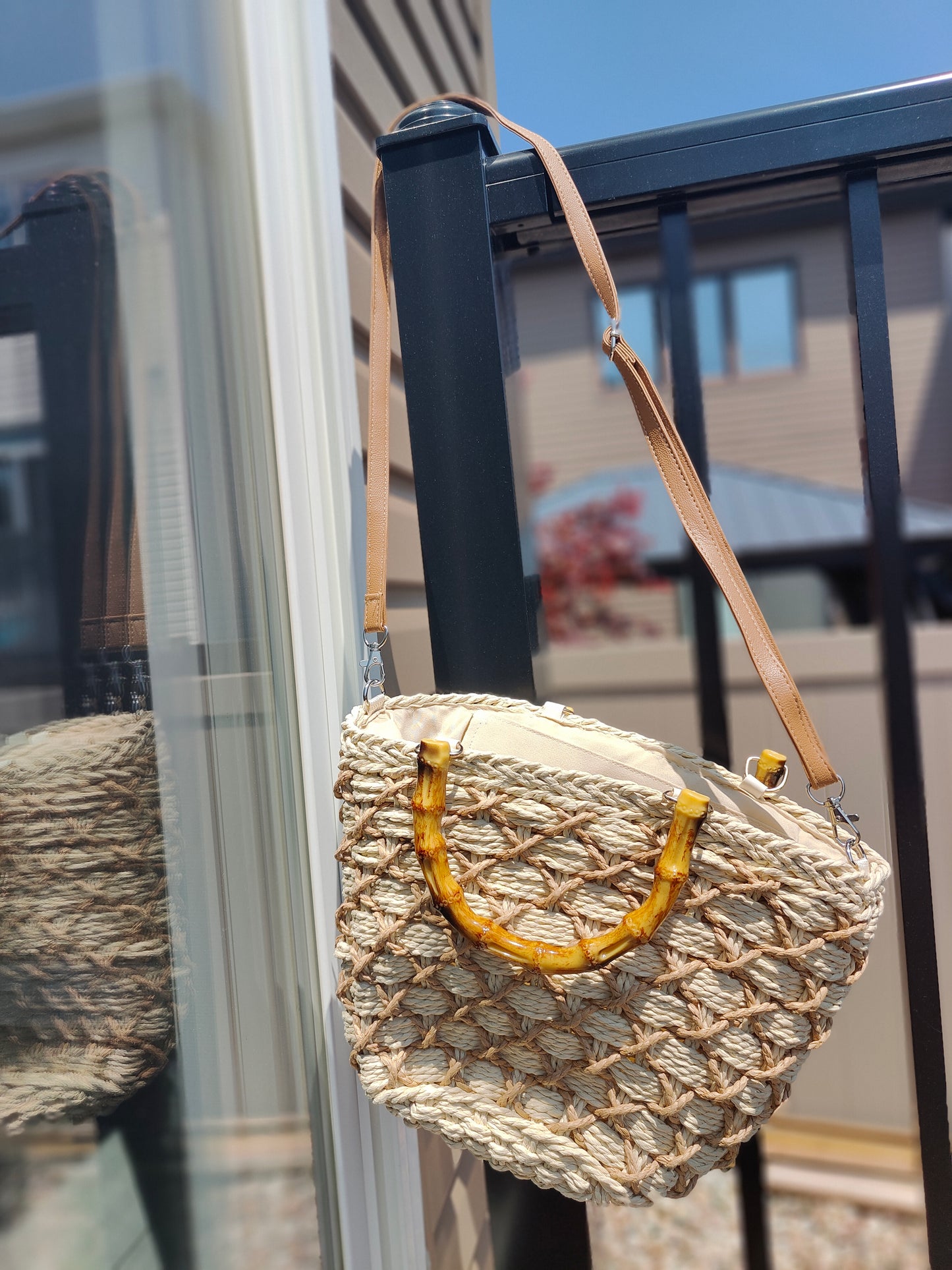 Woven Whisper Seagrass Sling Bag