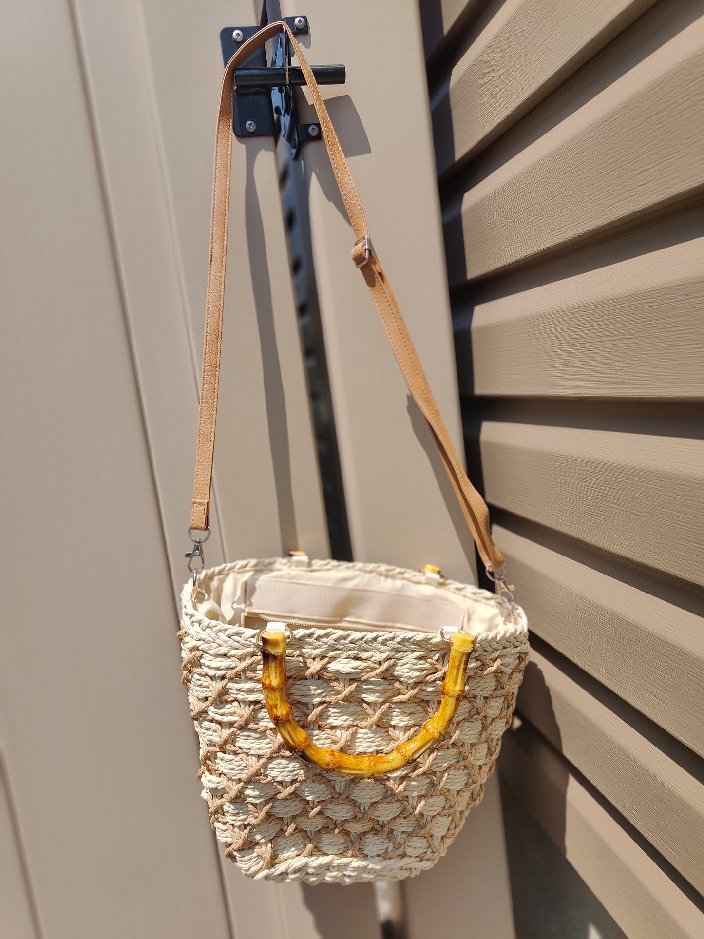 Woven Whisper Seagrass Sling Bag