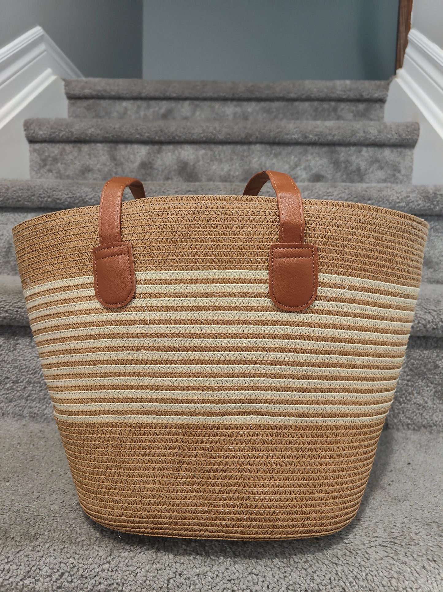 Striped Seagrass Everyday Tote
