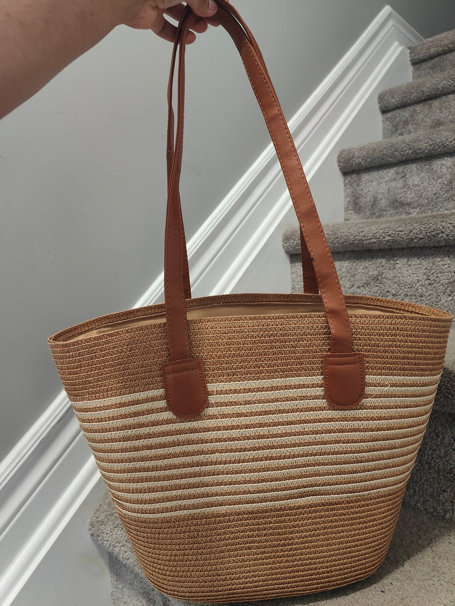 Striped Seagrass Everyday Tote