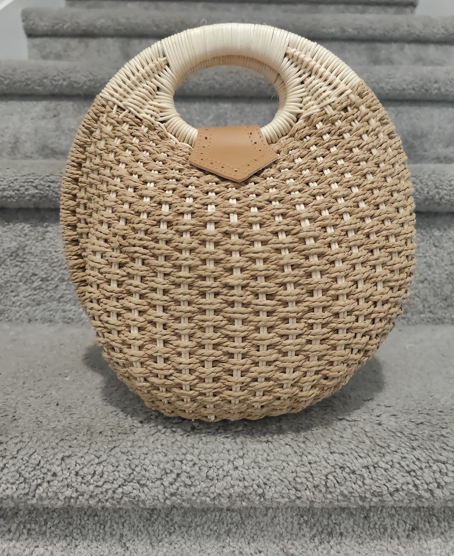 Handwoven Round Straw Bag
