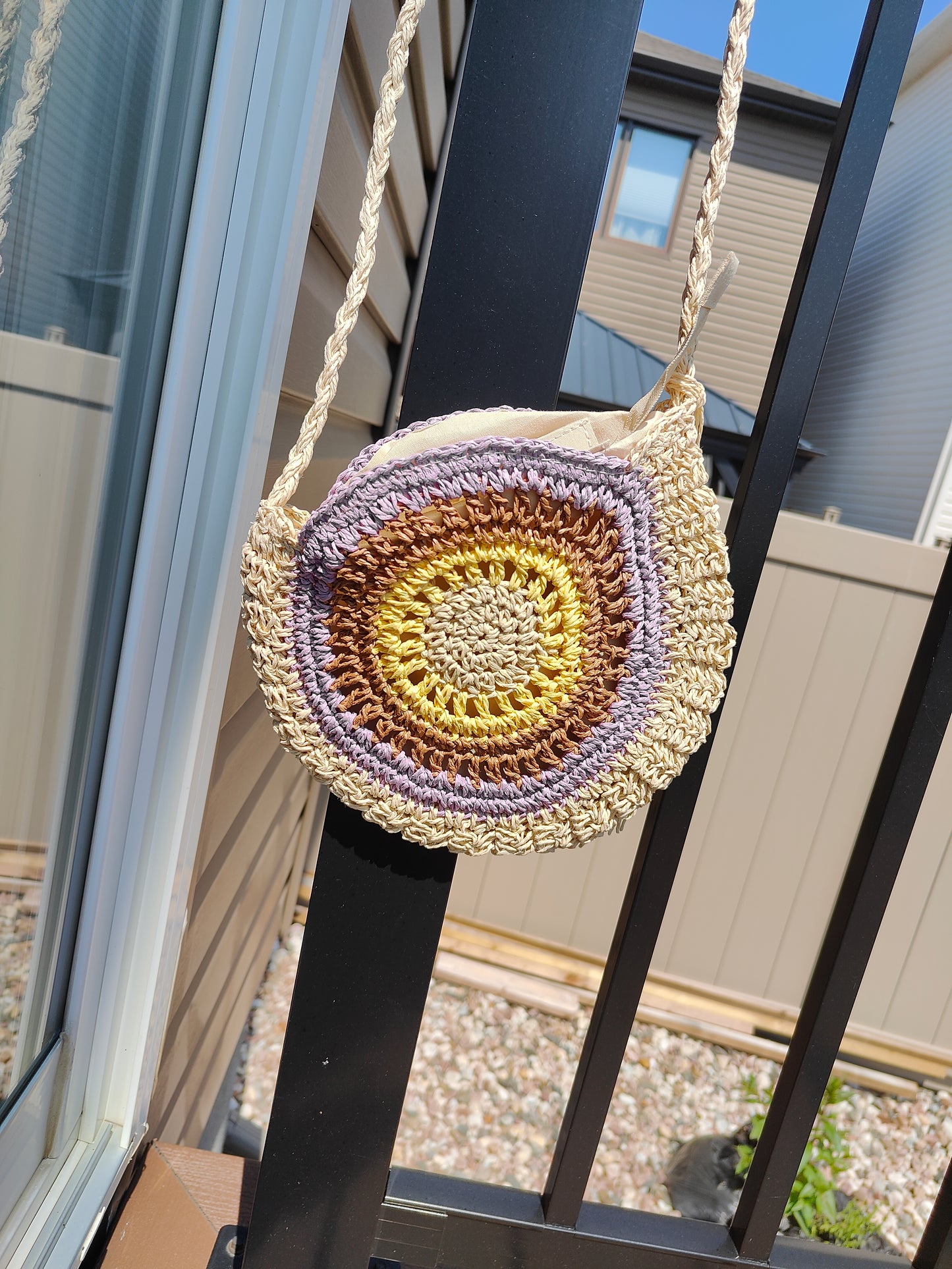 Sun Spiral Seagrass Sling Bag
