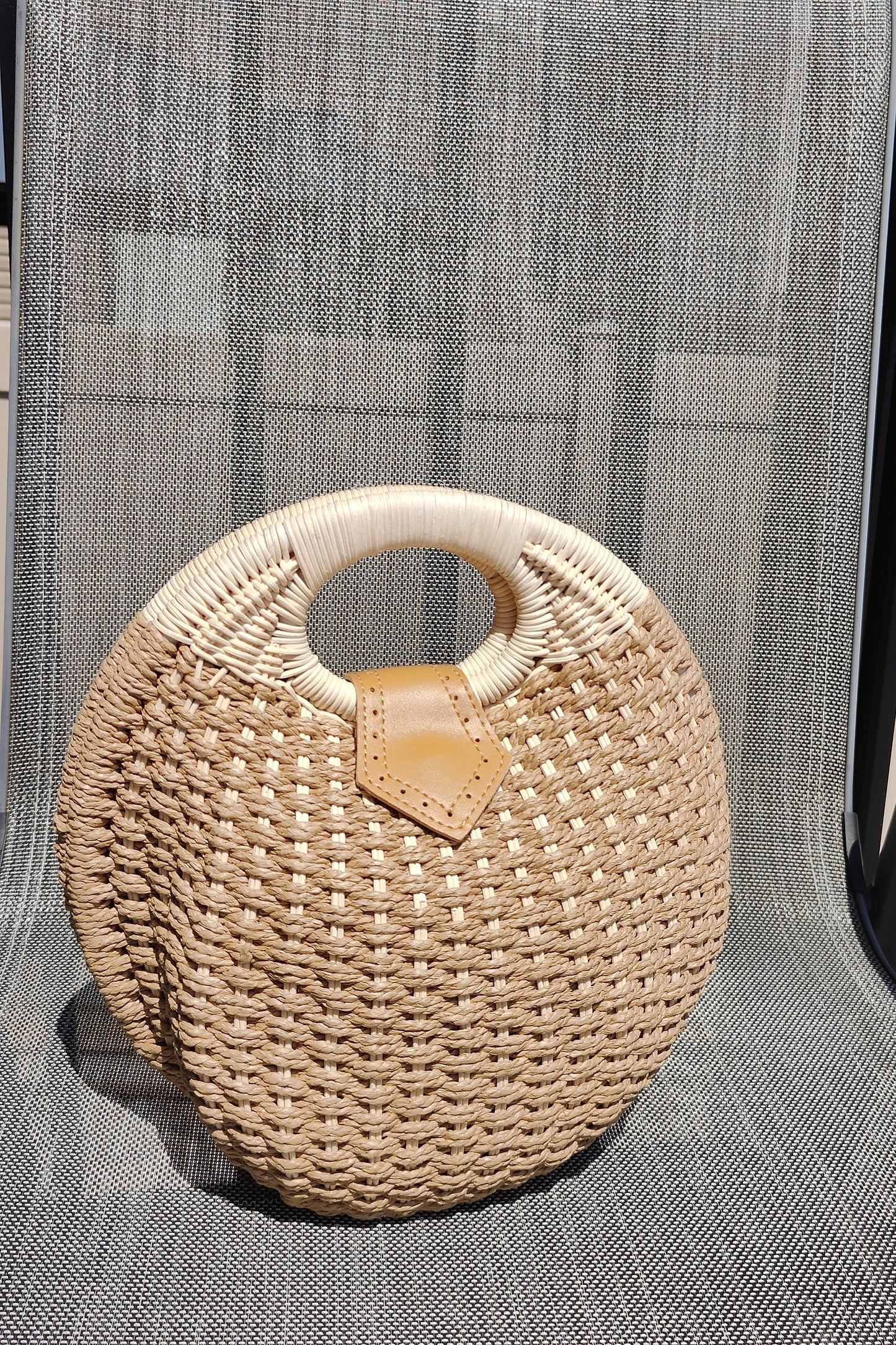 Handwoven Round Straw Bag