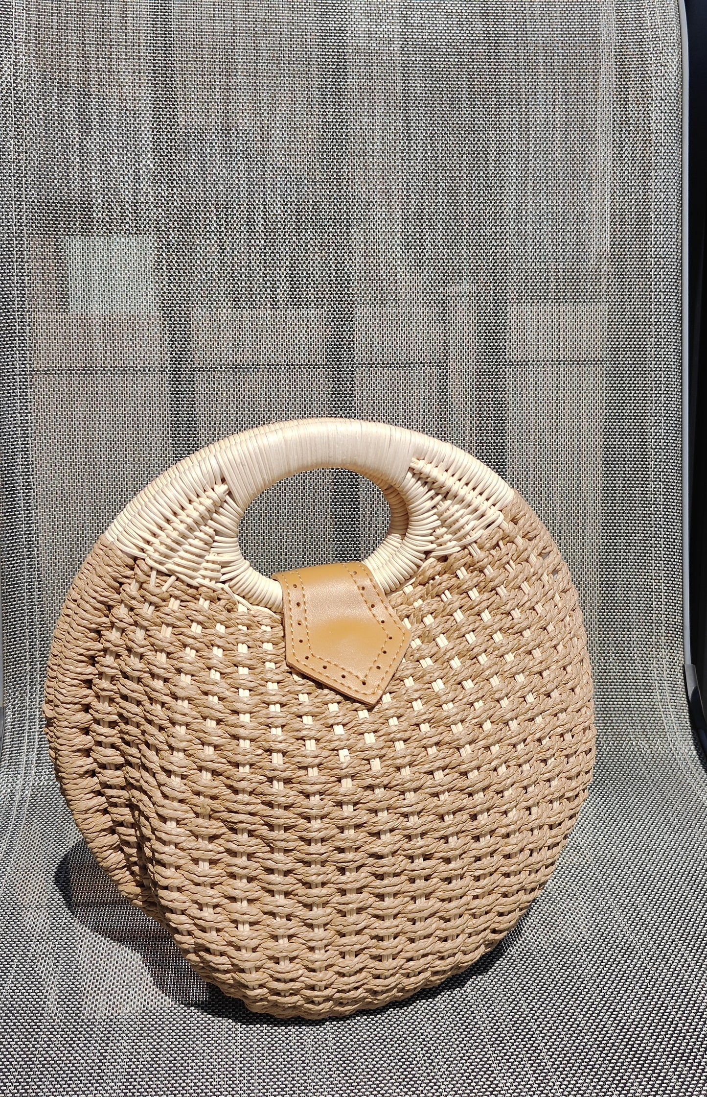 Handwoven Round Straw Bag