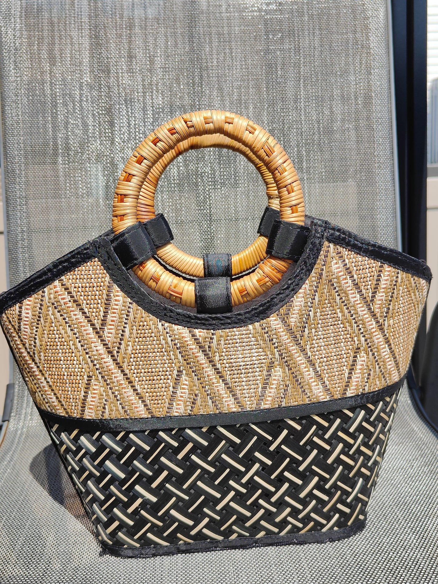 Geometric Luxe Bamboo Bag