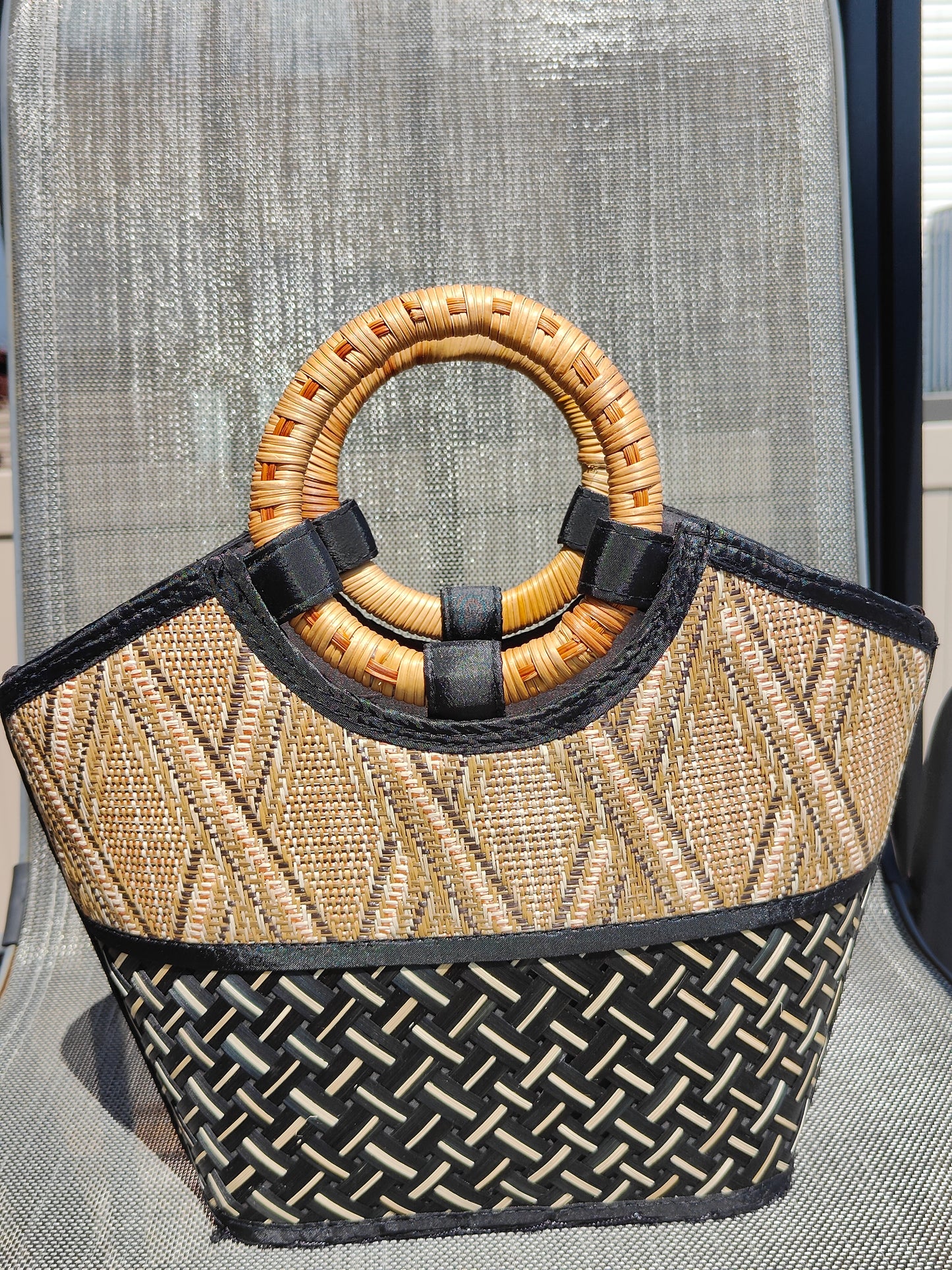 Geometric Luxe Bamboo Bag