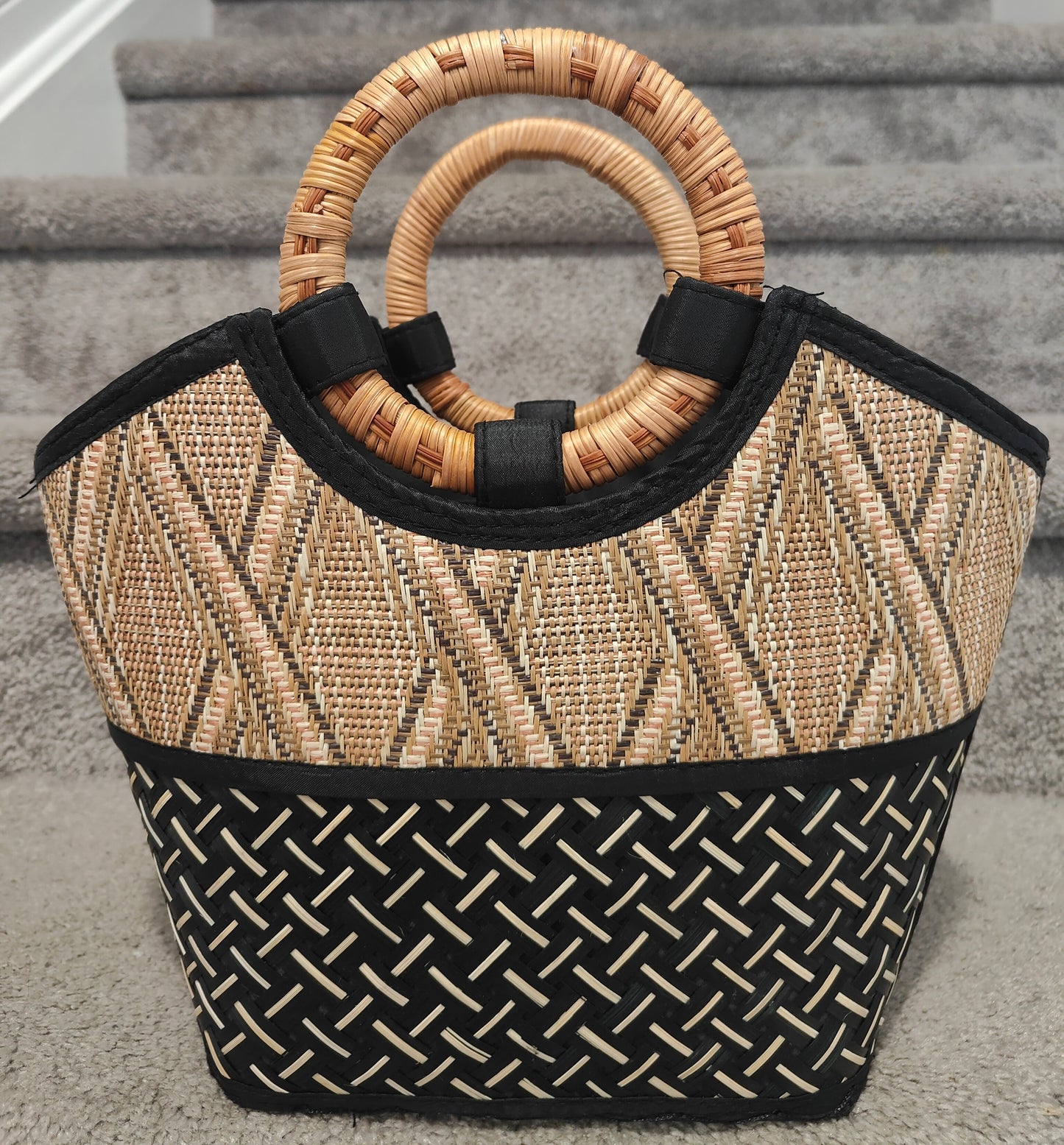 Geometric Luxe Bamboo Bag