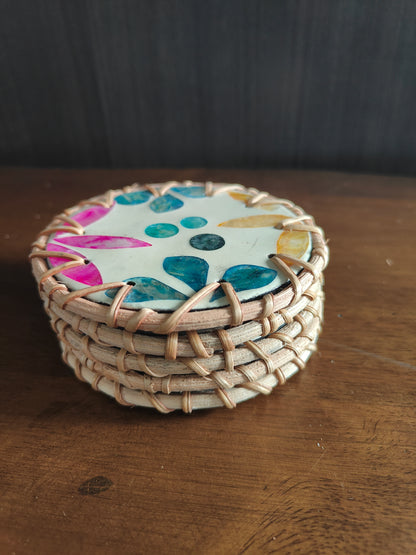 Mosaic-style Handcrafted Coaster -Set of 5