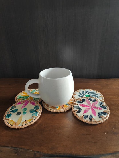Mosaic-style Handcrafted Coaster -Set of 5