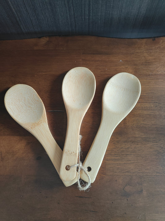 Handcrafted Bamboo Cooking Spoons – Set of 3