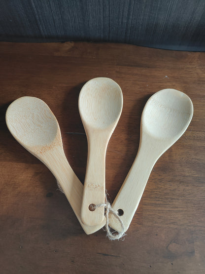Handcrafted Bamboo Cooking Spoons – Set of 3