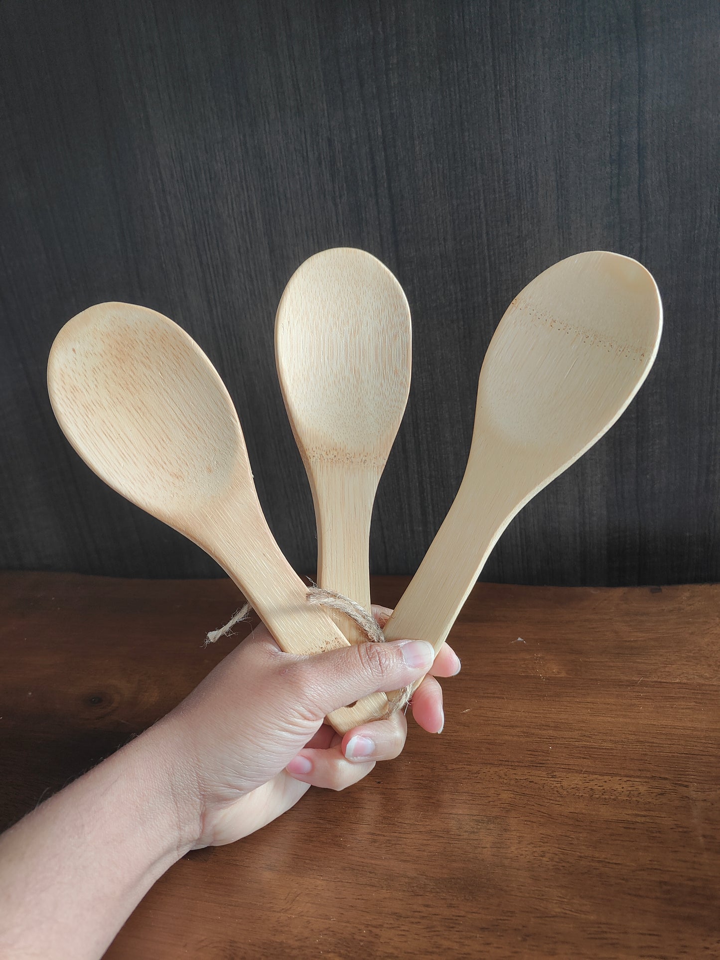 Handcrafted Bamboo Cooking Spoons – Set of 3