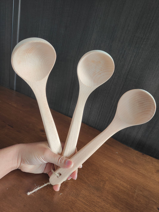 Handcrafted Wooden Ladles – Set of 3