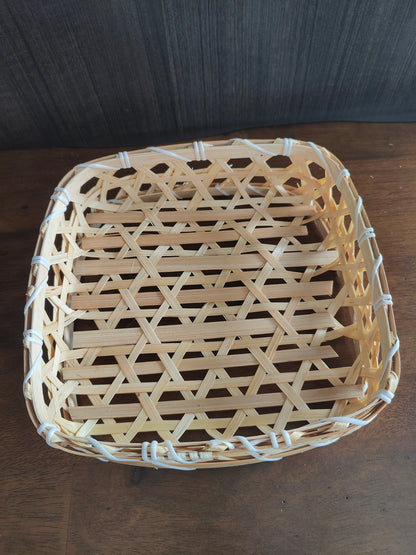 Handwoven Square Bamboo Storage Basket