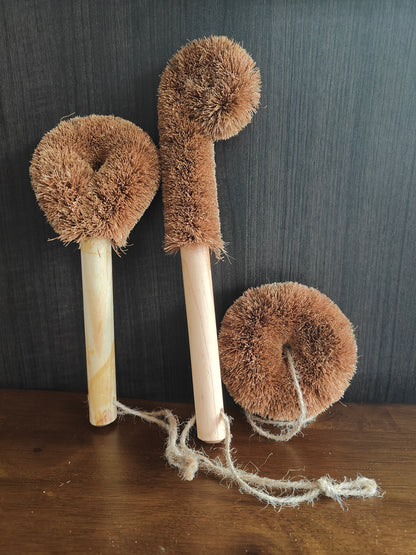 Natural Coconut Coir Brush Set – 3-Piece Eco Cleaning Kit