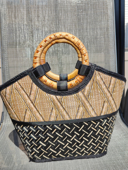 Geometric Luxe Bamboo Bag